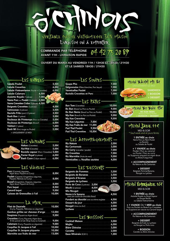 Ô Chinois - Menu Image 1